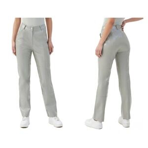 NWT 4th Reckless Faux Leather‎ Pants Straight Leg Panel Light Gray Small Party
